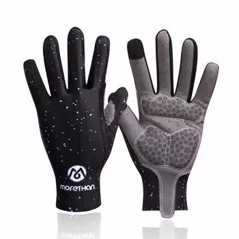 Morethan Cycling Gloves with Smartphone UV and 3D Shock Absorption Pads (Size M/Unisex/Starry Sky) Touch, Protection, (GVP-005) чёрный