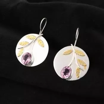 Morganite Gemstone 925 Sterling Silver Jewelry Handmade Earrings 1.73 For Gift EE-176-14