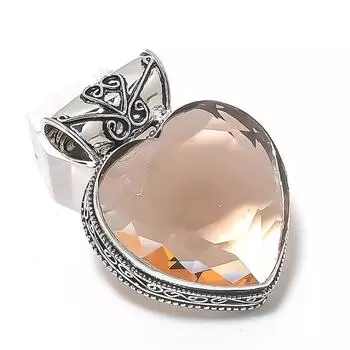 Morganite Gemstone Handmade 925 Sterling Silver Jewelry Pendant 1.77 V7z92