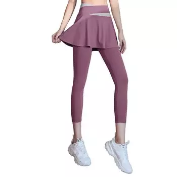 MORGEN SKY Yoga Pants with Cropped Yoga CK033 Women s Skirt, Leggings, Skort, A-Line, Length, One-Piece Set, Loungewear, Gym, Wear, Fitness, Sports,