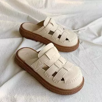 Мори литературный и художественный стиль студенты японские толстые подошвы увеличиваются в высоту летом универсальный Баотоу выдолбленный большой голова повседневный отверстие сан 35