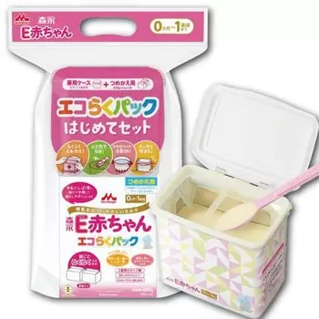 Morinaga E Baby Eco Raku Pack First Time Set 800 г x 2 типа порошкообразного (400г пакеты) [Заменитель молока]