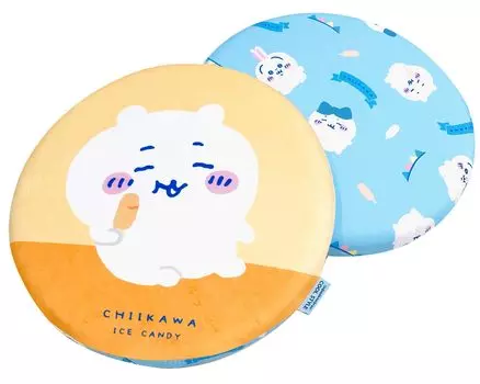 MORIPiLO Morishita Chikawa Zabuton Chair Cushion 40x40cm Round Cooling Memory Foam Character Goods Something Small and Cute Yellow 4621391