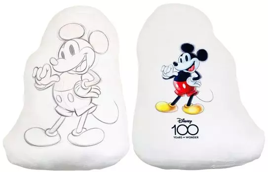 MORIPiLO Morishita Disney Подушка для тела Микки Мауса 30x35 см Подушка для спинки дивана Мягкая игрушка Подушка с изображением персонажей Disney 100-я годовщина Цвет слоновой кости 4621128