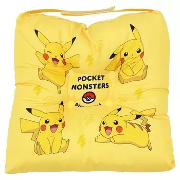 MORIPiLO Morishita Pokemon Pikachu Подушка для сиденья Подушка для стула 30x30 см Дети Школьники Детский сад Мальчики Товары с персонажами Покемон Желтый