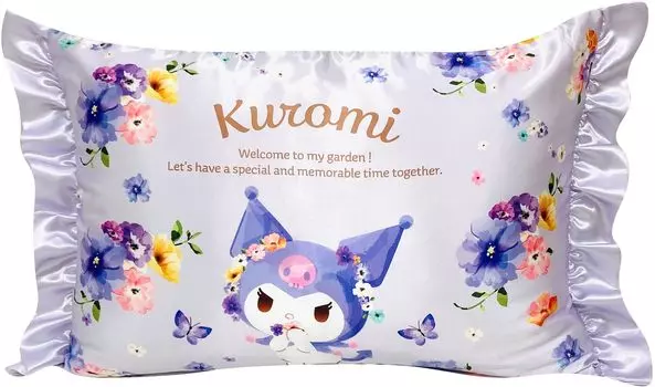 MORIPiLO Morishita Sanrio Наволочка Silk Touch 43x63 см Моющаяся с оборками Низкое трение Тройное увлажнение Характер Товары SANRIO Фиолетовый 4621367