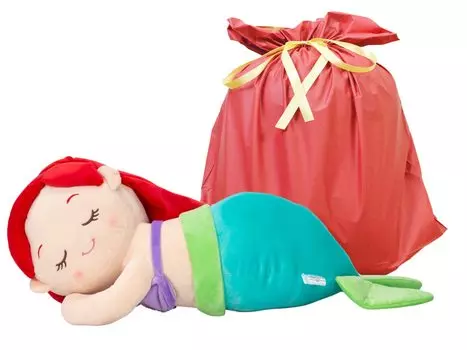 MORIPiLO Подушка для тела Morishita для детей и взрослых Ariel Green Bag 45 см Пушистая мягкая подушка с изображением персонажей Disney Princess 4620694