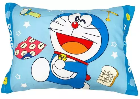 MORIPiLO Подушка Morishita Doraemon 40x30 см, моющаяся, с чехлом, мягкая игрушка, подушка с изображением персонажей Shogakukan, синяя 4621239, детская, прибл.