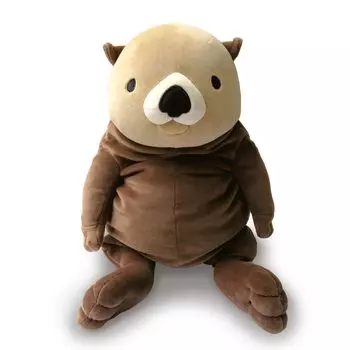 Morisaka Global Mochi Rakko Large 22 x 22 x 30cm Sea Otter Plush Soft to the Cute Mochi Toy, Aquarium, Relaxing, Touch, Animal, Series, MORK-0350