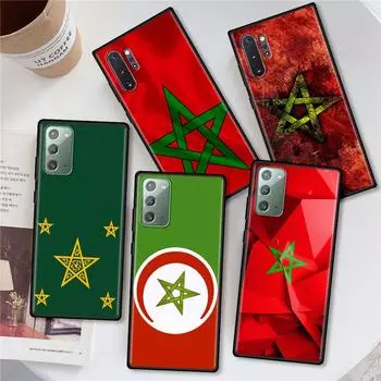 Morocco Flag Silicone Case for Samsung Galaxy Note 20 Ultra 10 Lite S21 Plus 9 8 S20 FE S10 S10e Black Soft Phone Cover Lunda Samsung Note 20