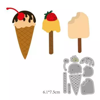 Мороженое эскимо дизайн стиль металлический трафарет для резки DIY альбом для скрапбукинга фото тиснение бумажная карта ремесленный декор серебряный