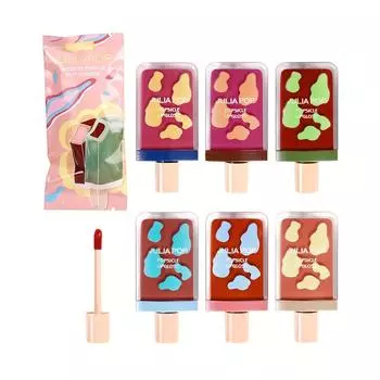 Мороженое, бархатная глазурь для губ, студенческий стиль, маленький, милый и портативный, увлажняющий, матовый, жидкий блеск для губ #1