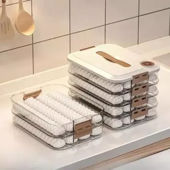 Морозильная коробка для хранения, холодильник, замороженные пельмени, многослойная коробка Wonton, бытовые пельмени, коробка для быстрого замораживания свежих пельменей белый