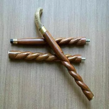 Морская латунная змеиная ручка коричневая деревянная твист-трость 36 дюймов