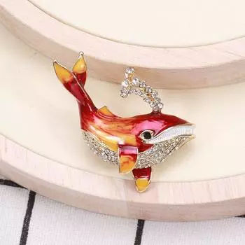 Морская рыба цинк цинковый сплав подарки ювелирные изделия аксессуары корейский стиль воротник булавка эмалированный кит броши женская брошь синий