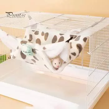 Морская свинка крыса хорек гамак подвесная кровать гамак клетка игрушка плюшевая теплая уютная жердочка для карликовых кроликов морских свинок хорьков хомяков S красный