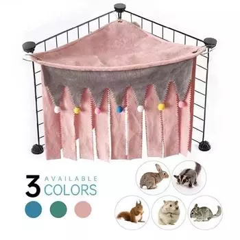 Морская свинка Морская свинка Еж Шиншилла Хомяк Кролик Приют Бездонный гамак с кисточками Рождественский уголок Палатка Домашнее животное 30*30*42cm синий
