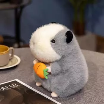 Морская свинка плюшевая кукла милая растягивающаяся редиска держащая морскую свинку кукла подарок на день рождения ребенка кукла 22cm(0.18kg) серый