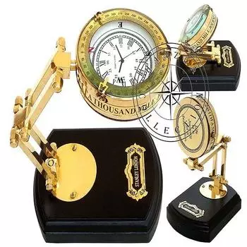 Морские латунные лупы в стиле Marine Spencer, настольные часы, корабли времени на деревянной основе