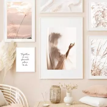 Морские волны рисунок цветок тростниковая птица цитаты настенная живопись на холсте плакаты на скандинавскую тему и принты настенные панно для декора гостиной 21cm30cm NoFrame