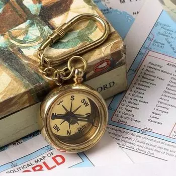 Морской антикварный латунный винтажный цельный автомобильный крючок для ключей Ross London Compass