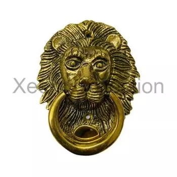 Морской дверной молоток ручной работы из латуни со львом для офисных ворот, декор для дома, декор для комнаты