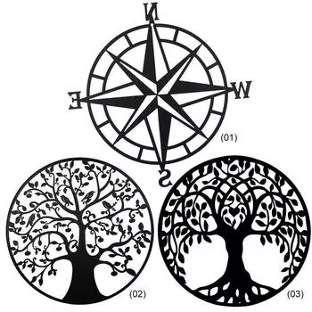 Морской компас настенное искусство креативное подвесное денежное дерево декор минималистичное железное изделие для внутреннего и наружного использования 02