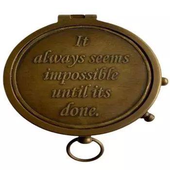 Морской компас с цитатой из латуни Мотивационный Это всегда кажется невозможным, пока это не сделано Корабли