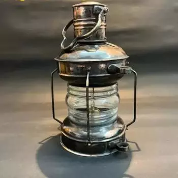 Морской латунный антикварный масляный фонарь ~ LEEDS Burton Anchor Boat Морская корабельная лампа как