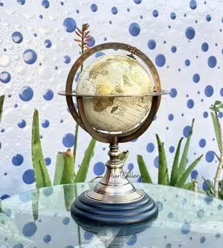 Морской латунный армиларий, ручной работы антикварный настольный морской шар, глобус мира, домашний декор, декор комнаты, декор офиса, декор стола L коричневый