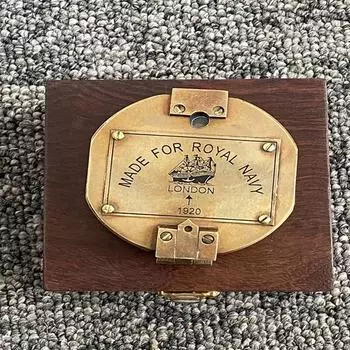 Морской латунный компас Brunton диаметром 7,62 см в деревянной коробке