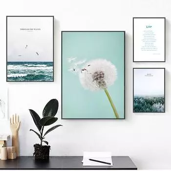 Морской лес, айсберг, одуванчик, вдохновляющий холст, постер, украшение на стену, художественная картина, современный домашний декор 21x30cm No Frame