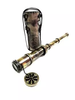 Морской Морской Антикварный Винтажный Пиратский Подзорная труба Телескоп из Цельной Латуни 16 дюймов M