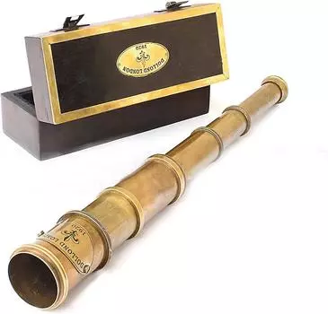 Морской Морской Антикварный Винтажный Пиратский Рабочий Гравированный Телескоп из Цельной Латуни, Морская Подзорная Труба, для Мужа M