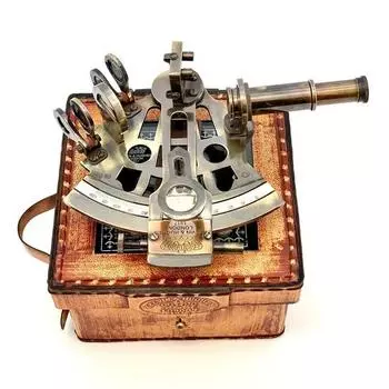 Морской морской секстантный телескоп, морская астролябия, корабельные инструменты с кожаной коробкой