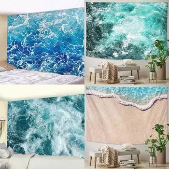 Морской пейзаж Домашнее искусство Настенная роспись Украшения для дома Гобелен Гобелен для офиса Гостиная 100x75cm