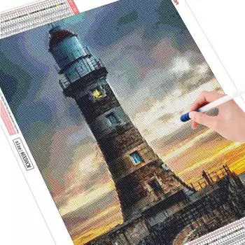 Морской пейзаж Маяк Животные Diamants Картина Новые поступления 35x45CM Алмазная мозаика 20x15CM разноцветный
