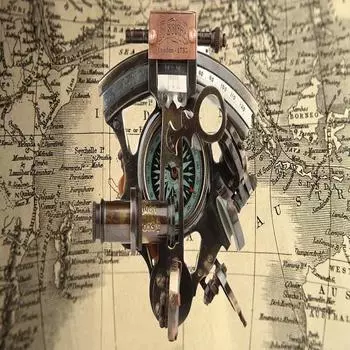 Морской секстант, подарок с индивидуальной гравировкой, секстант из латуни, рабочий компас, подарок отцу, подарок на годовщину, подарок военно-морскому флоту С КОРОБКОЙ