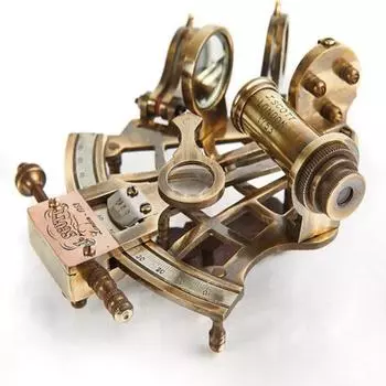 Морской секстант ручной работы из латуни - 14 см, декоративный коллекционный экспонат, антикварный дизайн как