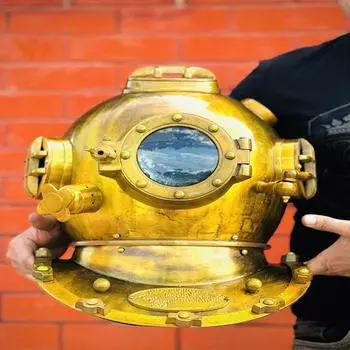 Морской водолазный шлем Mark V Marine Scuba Полностью пригодный для носки водолазный шлем Водолазный шлем ВМС США Домашний офис Декоративный элемент.