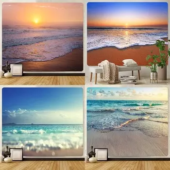 Морской восход солнца узор волны подвесной тканевый гобелен спальня гостиная украшение на стену дома гобелен 100x75cm