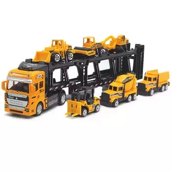morytrade Carry Car Construction Vehicle Mini Car with 6 Large Trailer Working Car 32 см Vehicle 1/48 6+ (Конструктор)