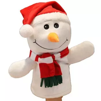 morytrade Puppet Doll with Moving Mouth Christmas Stuffed Toy Hand Puppet (Snowman)