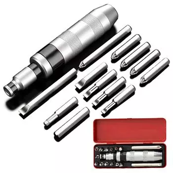 Morytrade Shock Driver Set 16 Piece Set Ударная отвертка для снятия винтов Набор деталей для снятия заедания отвертки (16 А)