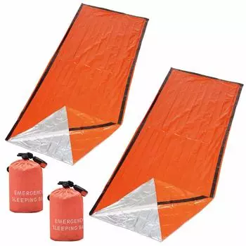 morytrade Simple Sleeping Survival Emergency Aluminum Sleeping Bag, Sheet, (2 Bags)