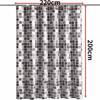 Mosaic Thickened Pattern Shower Curtains Polyester Waterproof Bathroom Bath 220*200cm/86.61*78.74in