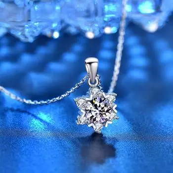 Mosang 925 Sterling Silver Necklace Jewelry Wholesale Women s Versatile Snowflake Pendant Silver Jewelry Niche Design Mother s Day Gift Adjustable size