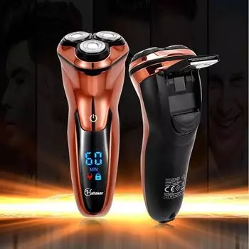 Мощная беспроводная ЖК-электробритва 3D плавающая влажная сухая борода электрическая бритва перезаряжаемая машина для бритья лица для мужчин