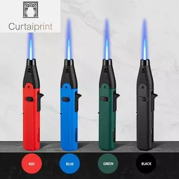 Мощная газовая зажигалка Jet Flame на 1300 градусов по Цельсию для зажигания на кухне и барбекю, заправляемая бутаном чёрный