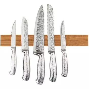 Мощная настенная магнитная стойка для ножей Leeseph, стойка для ножей из цельного бамбукового дерева, 16 дюймов 40x6x2cm
